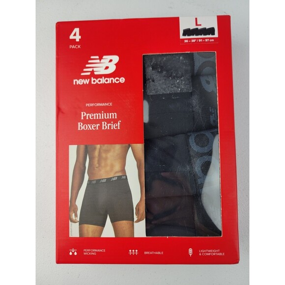 New Balance Men's 4 Pack Performance Premium Boxer Brief Size L 36-38" NIB - Picture 1 of 9